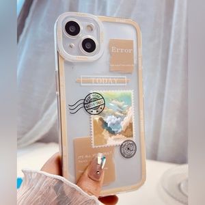 Stamp Print Clear Phone Case